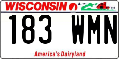WI license plate 183WMN