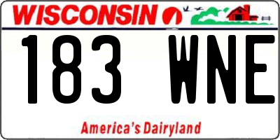 WI license plate 183WNE