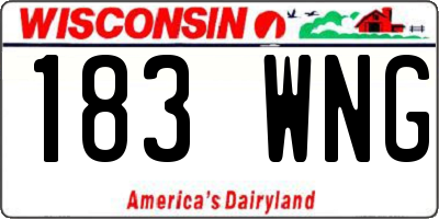 WI license plate 183WNG
