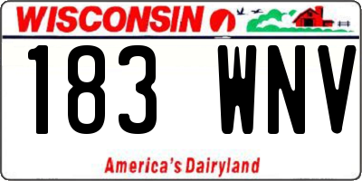 WI license plate 183WNV