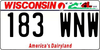WI license plate 183WNW