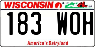 WI license plate 183WOH