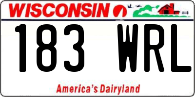 WI license plate 183WRL