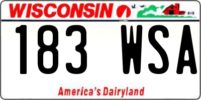 WI license plate 183WSA