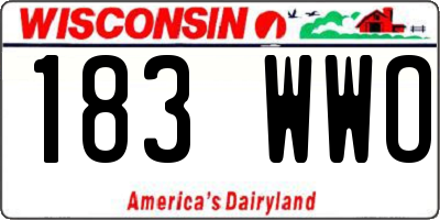 WI license plate 183WWO