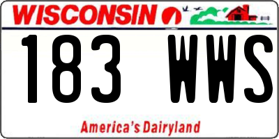 WI license plate 183WWS