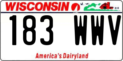 WI license plate 183WWV