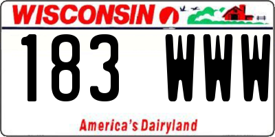 WI license plate 183WWW