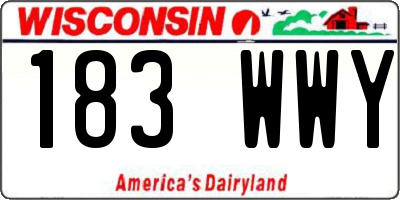 WI license plate 183WWY