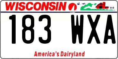 WI license plate 183WXA