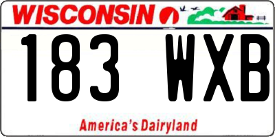 WI license plate 183WXB