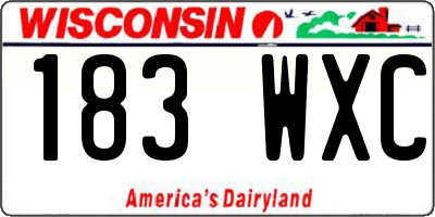 WI license plate 183WXC