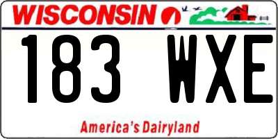 WI license plate 183WXE