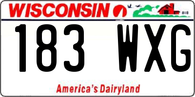 WI license plate 183WXG