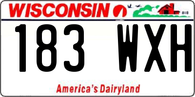 WI license plate 183WXH