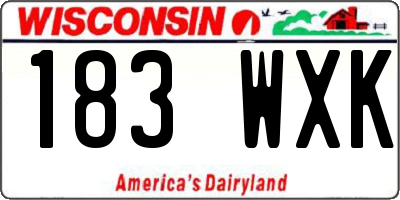 WI license plate 183WXK