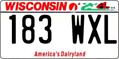 WI license plate 183WXL