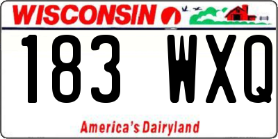 WI license plate 183WXQ