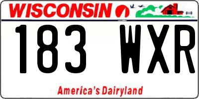 WI license plate 183WXR