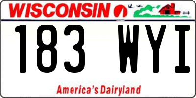 WI license plate 183WYI