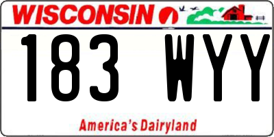 WI license plate 183WYY