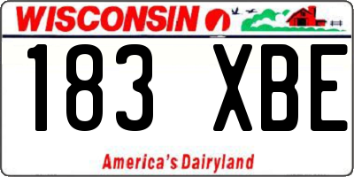 WI license plate 183XBE