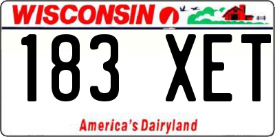 WI license plate 183XET
