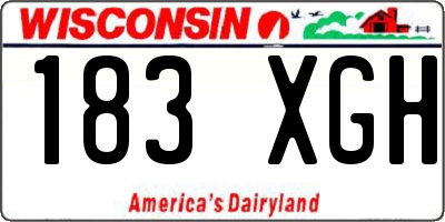 WI license plate 183XGH