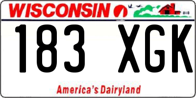 WI license plate 183XGK