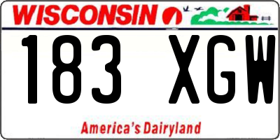 WI license plate 183XGW