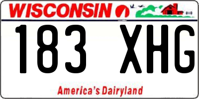WI license plate 183XHG