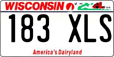 WI license plate 183XLS