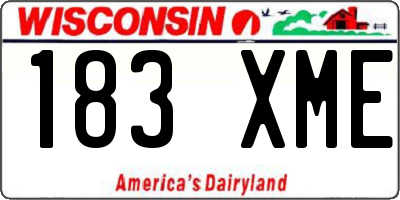 WI license plate 183XME