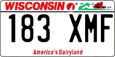 WI license plate 183XMF