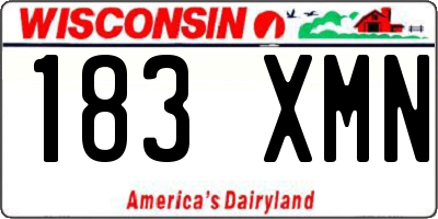 WI license plate 183XMN