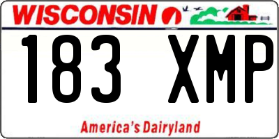 WI license plate 183XMP