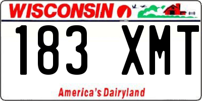 WI license plate 183XMT
