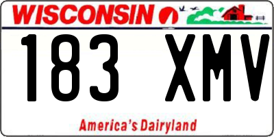WI license plate 183XMV