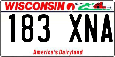 WI license plate 183XNA