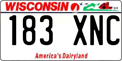 WI license plate 183XNC