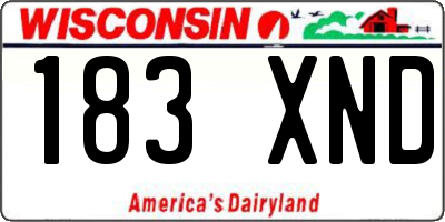 WI license plate 183XND