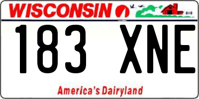 WI license plate 183XNE