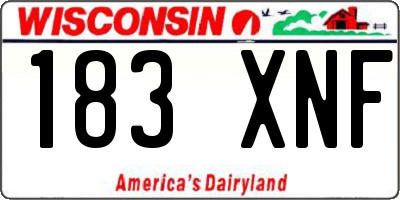 WI license plate 183XNF