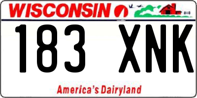 WI license plate 183XNK