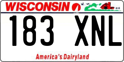 WI license plate 183XNL
