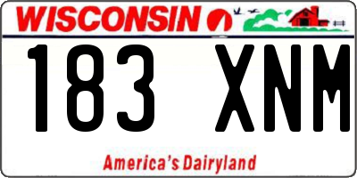 WI license plate 183XNM