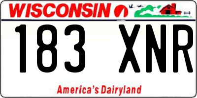 WI license plate 183XNR