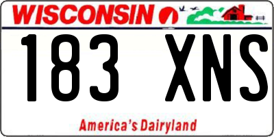 WI license plate 183XNS