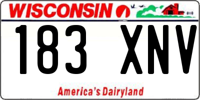 WI license plate 183XNV