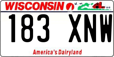 WI license plate 183XNW
